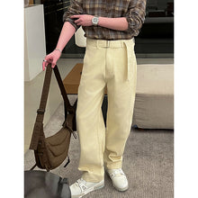 Load image into Gallery viewer, Belt-style Loose Straight-leg Denim Pants