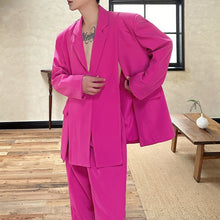 Load image into Gallery viewer, Loose Slit Suit Jacket Straight Casual Trousers Two-piece Suit