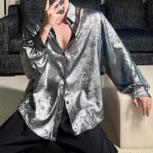 Load image into Gallery viewer, Reflective Draped Long Sleeve Shirt