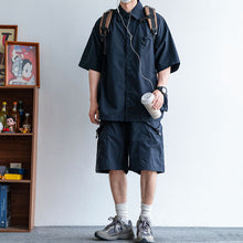 Load image into Gallery viewer, Japanese Functional Large Pocket Shirt Casual Loose Overalls Two-piece Set