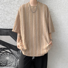 Load image into Gallery viewer, Vertical Striped Quarter Sleeve Casual T-Shirt