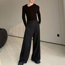 Load image into Gallery viewer, Slim Fit Irregular Slanted Neckline Hooded Shoulder Pad T-shirt