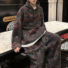 Load image into Gallery viewer, Jacquard Hooded Sweatshirt Casual Sports Sweatpants Two-piece Set