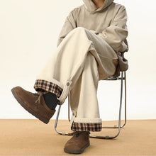 Load image into Gallery viewer, American Style Rolled Hem Corduroy Straight Casual Pants