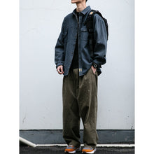 Load image into Gallery viewer, Japanese Retro Style Washed Striped Denim Shirt