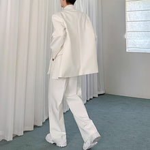 Load image into Gallery viewer, Loose Slit Suit Jacket Straight Casual Trousers Two-piece Suit