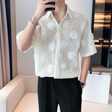 Load image into Gallery viewer, Hollow 3D Floral Short-sleeved Shirt