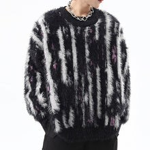 Load image into Gallery viewer, Contrast Color Vertical Stripe Crew Neck Sweater