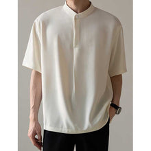 Load image into Gallery viewer, Loose Stand Collar Ice Silk Texture Casual Shirt