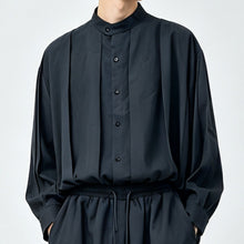Load image into Gallery viewer, Japanese Lyocell Draped Loose Stand Collar Shirt Pants Two-piece Set
