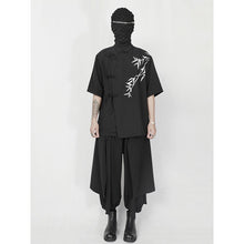 Load image into Gallery viewer, Summer Button Slit Embroidered Short Sleeve Shirt
