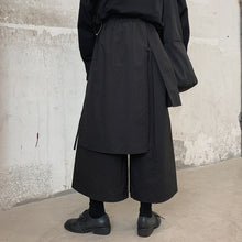 Load image into Gallery viewer, Black Wide Leg Skirt Pants