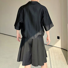 Load image into Gallery viewer, Satin Cropped V-neck Casual Shirt