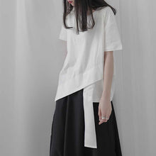 Load image into Gallery viewer, Irregular Round Neck Short Sleeve T-Shirt