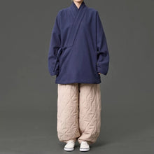 Load image into Gallery viewer, Fleece Lined Diagonal Placket Loose Hanfu Cardigan