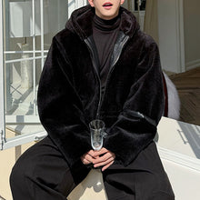 Load image into Gallery viewer, Detachable Reversible Faux Mink PU Leather Jacket