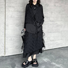 Load image into Gallery viewer, Black Irregular Shirt and Skirt Suit