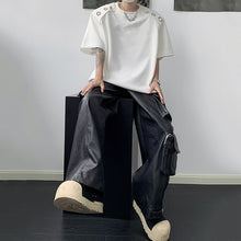 Load image into Gallery viewer, Metal Ring Shoulder Padded Loose T-shirt