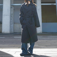 Load image into Gallery viewer, Black Knee-length Trench Coat