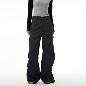 Low Crotch Mid-high Waist Casual Trousers