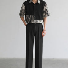 Load image into Gallery viewer, Summer Tops Stitching Fake Two-piece Floral Shirt