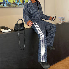 Load image into Gallery viewer, Printed Short Denim Jacket and White Edge Jeans Two-piece Set