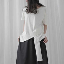 Load image into Gallery viewer, Irregular Round Neck Short Sleeve T-Shirt