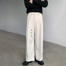 Load image into Gallery viewer, Belted Straight Casual Wool Wide-leg Trousers