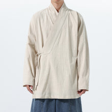 Load image into Gallery viewer, Loose Cotton Layered Cross Front Side Tie Shirt