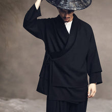 Load image into Gallery viewer, Dark Fake Two Piece Slanted Placket Cardigan