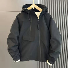 Load image into Gallery viewer, Double Zip Cargo Loose Hooded Jacket
