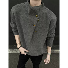 Load image into Gallery viewer, Turtleneck Loose-fitting Button-down Knit Sweater