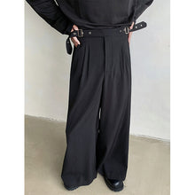 Load image into Gallery viewer, Black Waist-hugging Drape Suit Pants