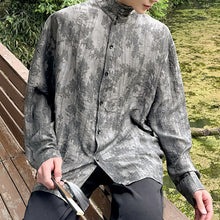 Load image into Gallery viewer, Button Stand Collar Long Sleeve Casual Shirt