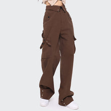 Load image into Gallery viewer, Waist Lapel Side Pockets Buttons Trousers
