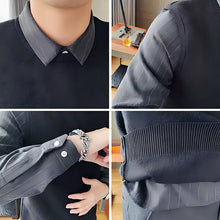 Load image into Gallery viewer, Fake Two Piece Shirt Collar Slim Sweater
