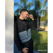 Load image into Gallery viewer, Denim Patchwork Short Blazer Wide-leg Pants Two-piece Suit