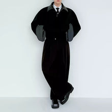 Load image into Gallery viewer, Leather Collar Contrast Plaid Oversized Turned-sleeve Cotton Jacket