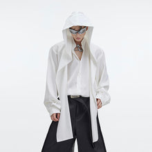Load image into Gallery viewer, Shawl Hooded Long Sleeve Off Shoulder Shirt