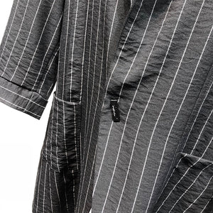 Loose Striped Three-quarter Sleeve Slim Fit Blazer Shirt