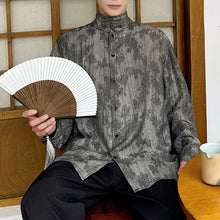 Load image into Gallery viewer, Button Stand Collar Long Sleeve Casual Shirt