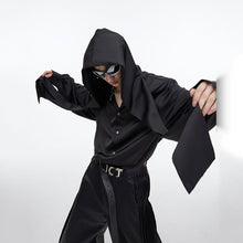 Load image into Gallery viewer, Shawl Hooded Long Sleeve Off Shoulder Shirt