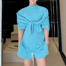 Load image into Gallery viewer, Multi-sleeve Sweatshirt and Shorts Two-piece Set