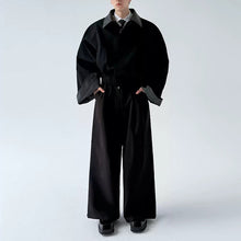 Load image into Gallery viewer, Leather Collar Contrast Plaid Oversized Turned-sleeve Cotton Jacket