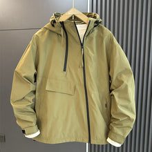 Load image into Gallery viewer, Double Zip Cargo Loose Hooded Jacket