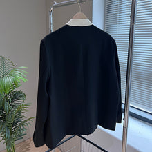 Load image into Gallery viewer, White Collar Black Long Sleeve Suit Jacket