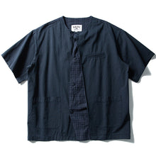 Load image into Gallery viewer, Japanese Retro Patchwork Collarless Shirt