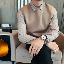 Load image into Gallery viewer, Fake Two Piece Shirt Collar Slim Sweater