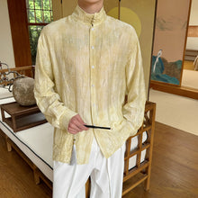 Load image into Gallery viewer, Button Stand Collar Long Sleeve Casual Shirt