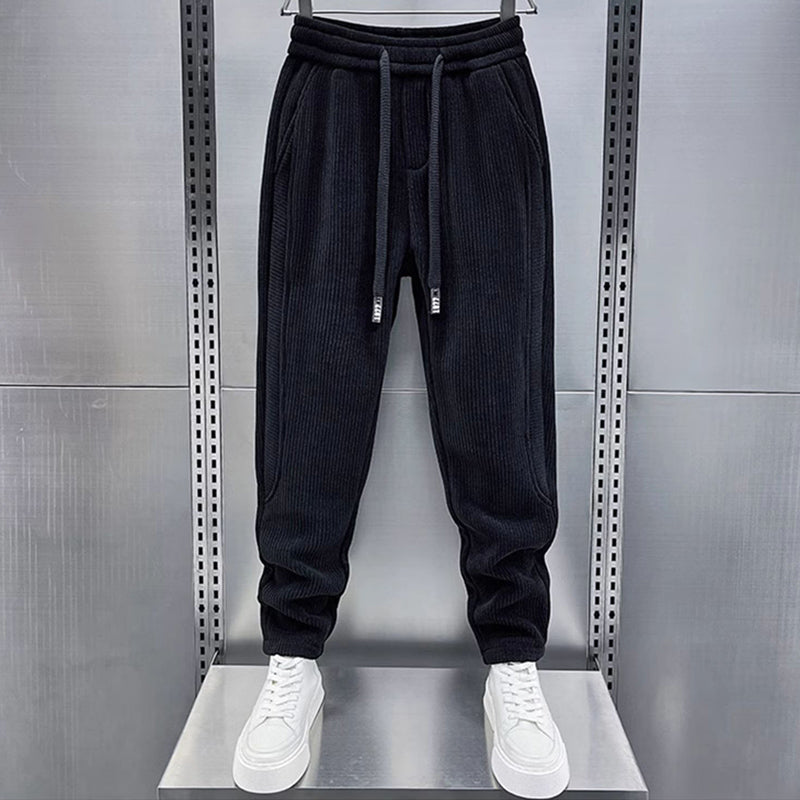 Mid-rise Loose-fitting Corduroy Track Pants